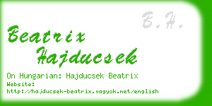 beatrix hajducsek business card